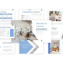 Presentación sobre diseño de interiores, incluyendo tendencias, competencia y cuánto cobra una diseñadora de interiores en España.