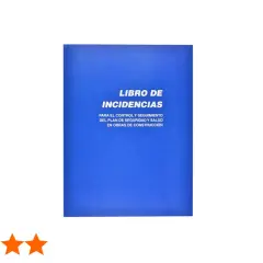 Libro de incidencias para el control y seguimiento del plan de seguridad y salud en obras de construcción.