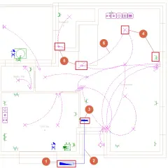Diagrama de instalación eléctrica de una vivienda, mostrando la **derivación individual** y puntos de luz.