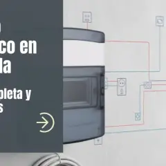 Cuadro eléctrico en vivienda, guía completa y esquemas. Diagrama de c1 c2 c3 c4 c5 electricidad con enchufes y símbolos.
