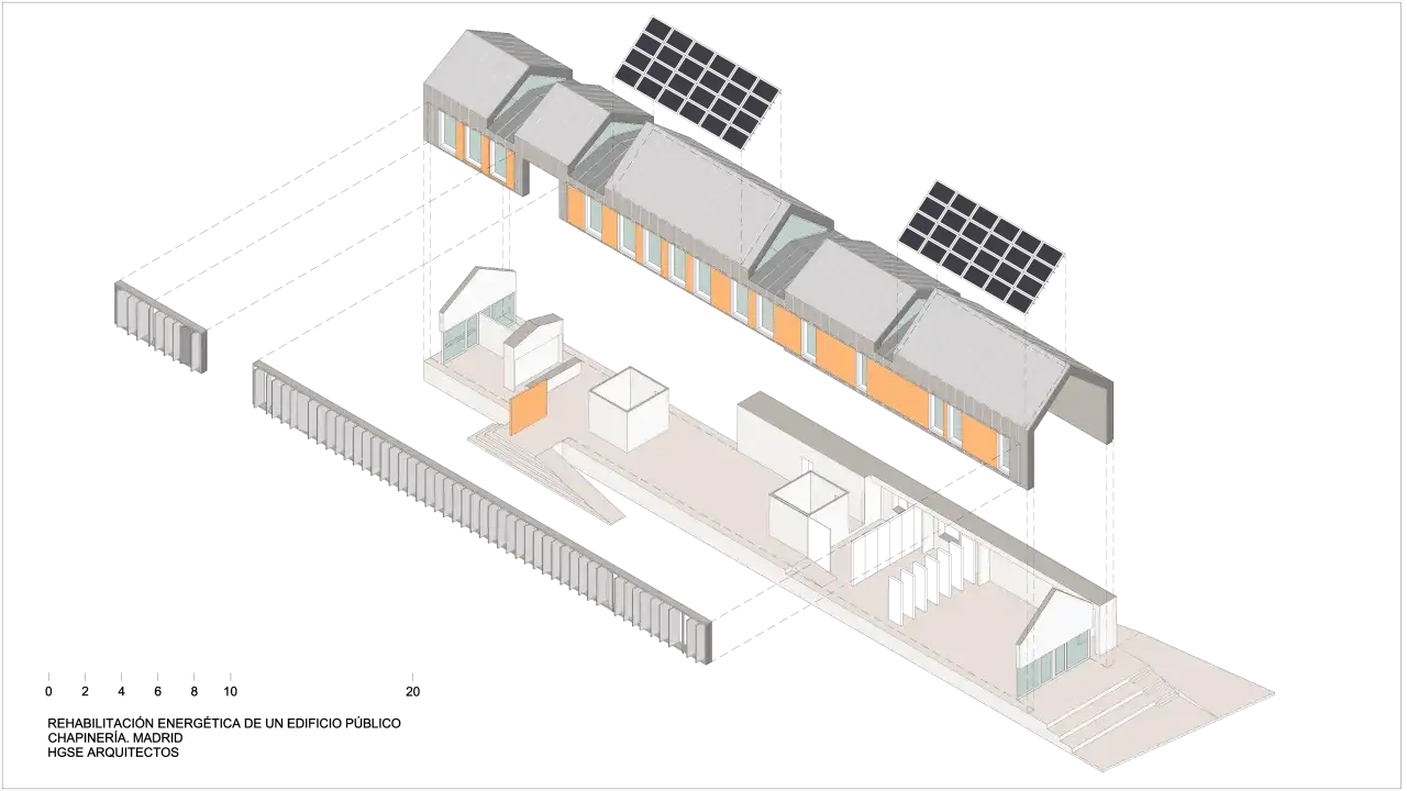 Rehabilitaci&oacute;n energ&eacute;tica de edificio p&uacute;blico en Chapiner&iacute;a, Madrid. Un ejemplo de salidas de arquitectura sostenible en Espa&ntilde;a.