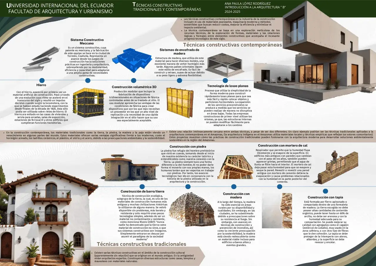 T&eacute;cnicas constructivas tradicionales: tierra, piedra, madera y paja, materiales que renacen por su sostenibilidad y bajo impacto ambiental.